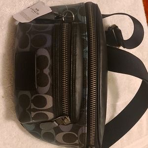 COACH Westway Belt Bag In Rainbow Signature Canvas NWT